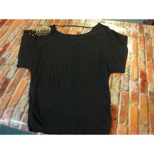 Love J Black spiked spiky shoulder pad juniors M top shirt NWT rave punk costume